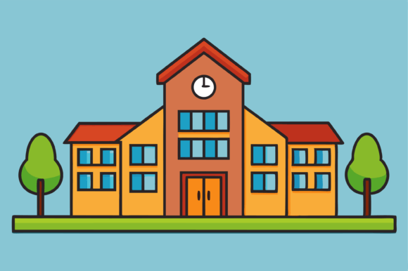 A Vector Illustration of School Building: A Versatile Asset for Educational and Creative Projects