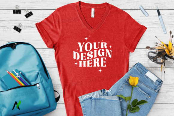 Bella Canvas 3005 V-Neck Mockup - 008: A Professional Tool for Designers and Entrepreneurs