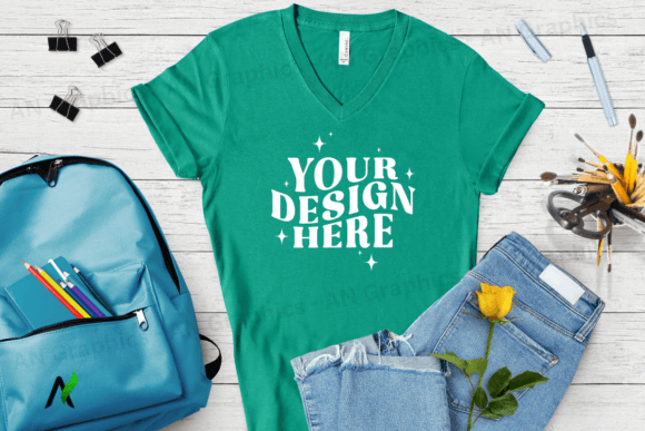 Bella Canvas 3005 V-Neck Mockup - 009: A Strategic Tool for Design Professionals