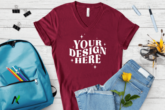 Bella Canvas 3005 V-Neck Mockup - 010: A Professional Solution for T-Shirt Designers