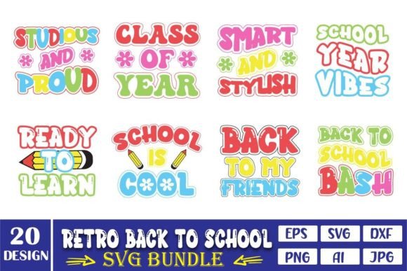 Retro Back to School SVG Bundle